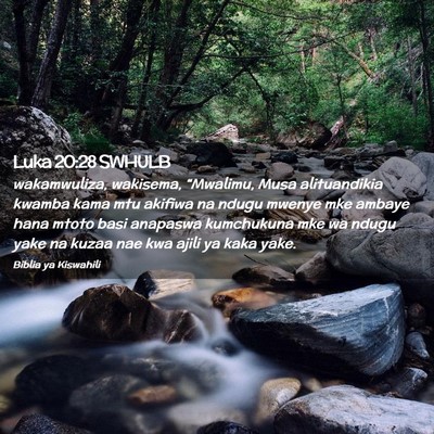 Picture 02 - Luka 20:28 SWHULB - wakamwuliza, wakisema, “Mwalimu, Musa - Bible Verse Picture