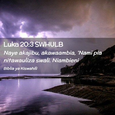 Picture 02 - Luka 20:3 SWHULB - Naye akajibu, akawaambia, 'Nami pia nitawauliza - Bible Verse Picture