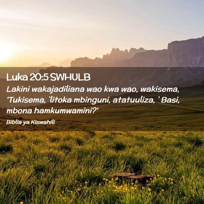 Picture 02 - Luka 20:5 SWHULB - Lakini wakajadiliana wao kwa wao, wakisema, - Bible Verse Picture