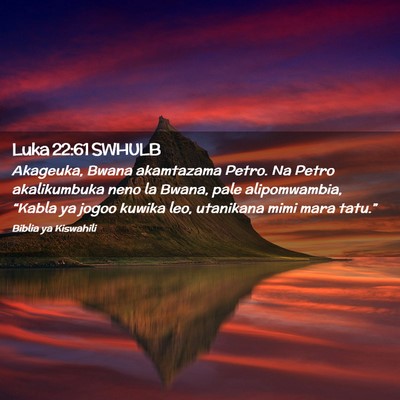 Picture 02 - Luka 22:61 SWHULB - Akageuka, Bwana akamtazama Petro. Na Petro - Bible Verse Picture