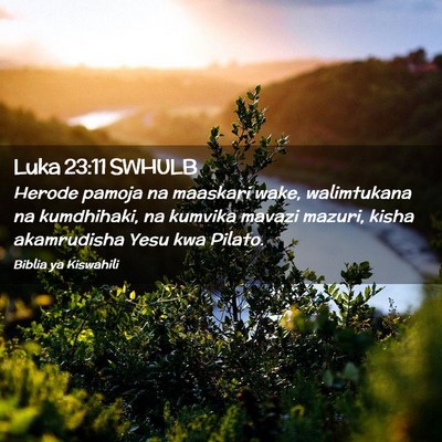 Picture 02 - Luka 23:11 SWHULB - Herode pamoja na maaskari wake, walimtukana na - Bible Verse Picture
