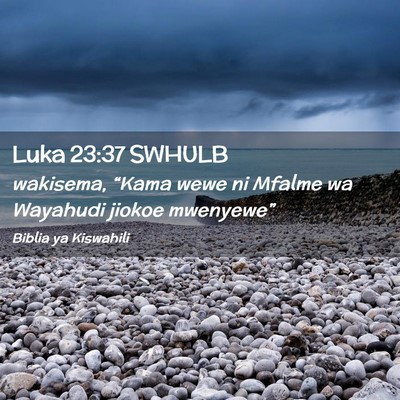 Picture 02 - Luka 23:37 SWHULB - wakisema, “Kama wewe ni Mfalme wa Wayahudi - Bible Verse Picture