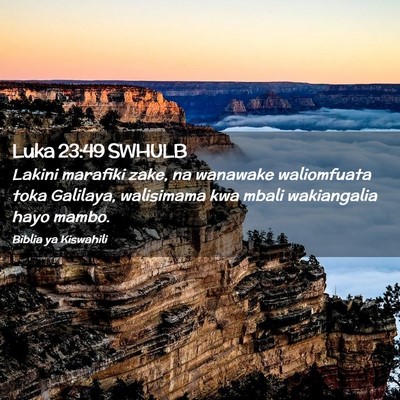 Picture 02 - Luka 23:49 SWHULB - Lakini marafiki zake, na wanawake waliomfuata - Bible Verse Picture