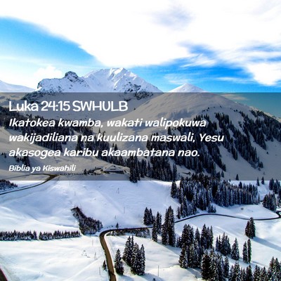 Picture 02 - Luka 24:15 SWHULB - Ikatokea kwamba, wakati walipokuwa wakijadiliana - Bible Verse Picture