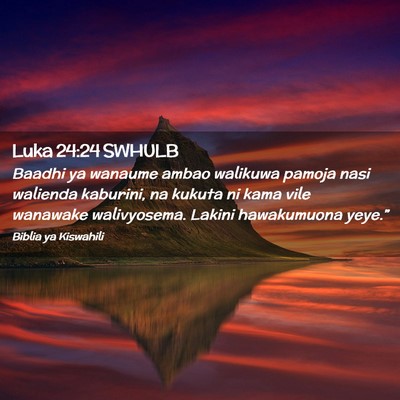 Picture 02 - Luka 24:24 SWHULB - Baadhi ya wanaume ambao walikuwa pamoja nasi - Bible Verse Picture