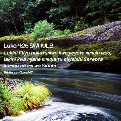 Picture 02 - Luka 4:26 SWHULB - Lakini Eliya hakutumwa kwa yeyote mmoja wao, - Bible Verse Picture