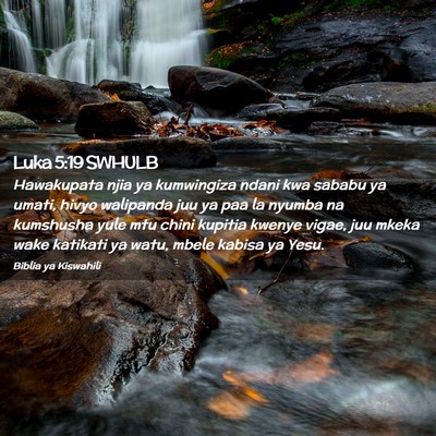 Picture 02 - Luka 5:19 SWHULB - Hawakupata njia ya kumwingiza ndani kwa sababu ya - Bible Verse Picture