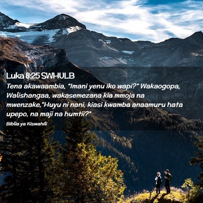 Picture 02 - Luka 8:25 SWHULB - Tena akawaambia, “Imani yenu iko wapi?” - Bible Verse Picture