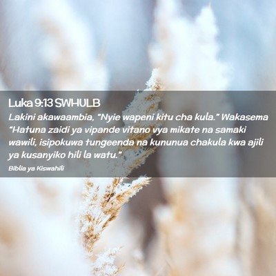 Picture 02 - Luka 9:13 SWHULB - Lakini akawaambia, “Nyie wapeni kitu cha - Bible Verse Picture