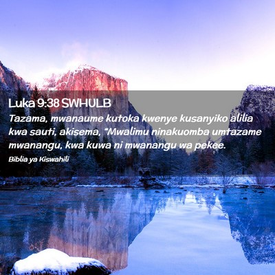 Picture 02 - Luka 9:38 SWHULB - Tazama, mwanaume kutoka kwenye kusanyiko alilia - Bible Verse Picture