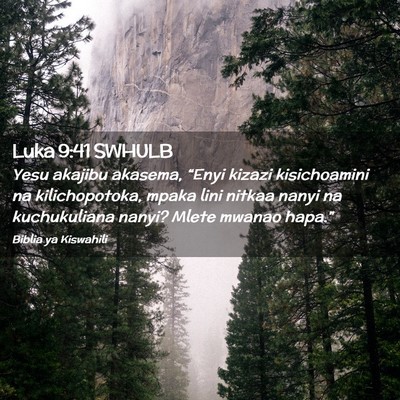 Picture 02 - Luka 9:41 SWHULB - Yesu akajibu akasema, “Enyi kizazi kisichoamini - Bible Verse Picture