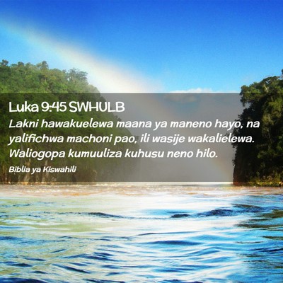 Picture 02 - Luka 9:45 SWHULB - Lakni hawakuelewa maana ya maneno hayo, na - Bible Verse Picture