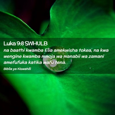 Picture 02 - Luka 9:8 SWHULB - na baathi kwamba Elia amekwisha tokea, na kwa - Bible Verse Picture