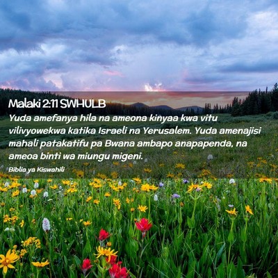 Picture 02 - Malaki 2:11 SWHULB - Yuda amefanya hila na ameona kinyaa kwa vitu - Bible Verse Picture