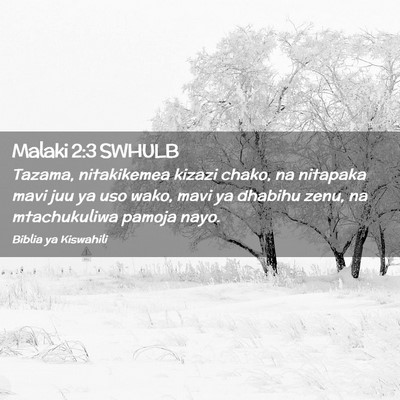 Picture 02 - Malaki 2:3 SWHULB - Tazama, nitakikemea kizazi chako, na nitapaka - Bible Verse Picture