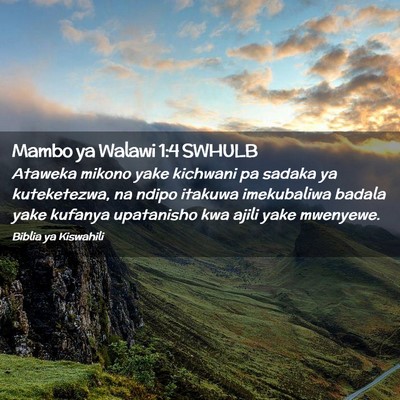 Picture 02 - Mambo ya Walawi 1:4 SWHULB - Ataweka mikono yake kichwani pa sadaka ya - Bible Verse Picture