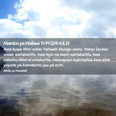 Picture 02 - Mambo ya Walawi 11:44 SWHULB - Kwa kuwa Mimi ndimi Yahweh Mungu wenu. Nanyi - Bible Verse Picture