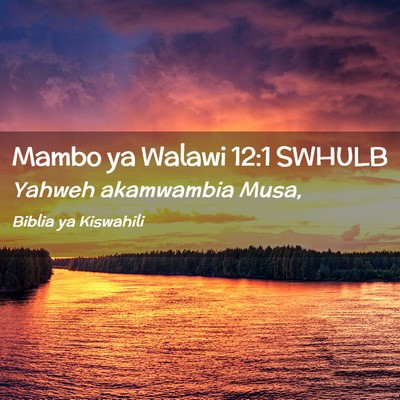 Picture 02 - Mambo ya Walawi 12:1 SWHULB - Yahweh akamwambia - Bible Verse Picture