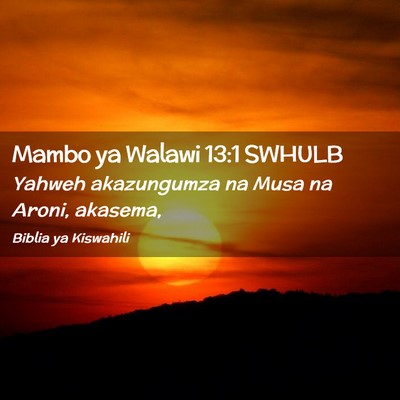 Picture 02 - Mambo ya Walawi 13:1 SWHULB - Yahweh akazungumza na Musa na Aroni, - Bible Verse Picture