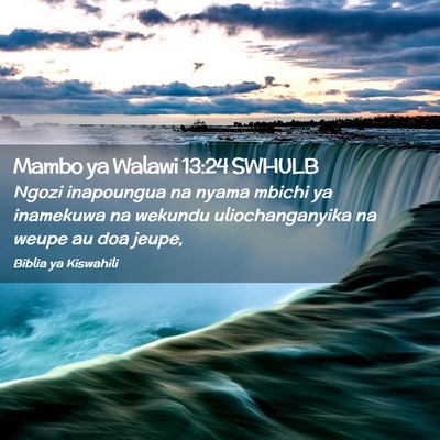 Picture 02 - Mambo ya Walawi 13:24 SWHULB - Ngozi inapoungua na nyama mbichi ya inamekuwa na - Bible Verse Picture