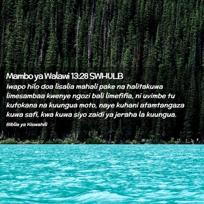Picture 02 - Mambo ya Walawi 13:28 SWHULB - Iwapo hilo doa lisalia mahali pake na halitakuwa - Bible Verse Picture