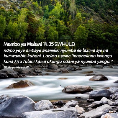 Picture 02 - Mambo ya Walawi 14:35 SWHULB - ndipo yeye ambaye anamiliki nyumba ile lazima aje - Bible Verse Picture