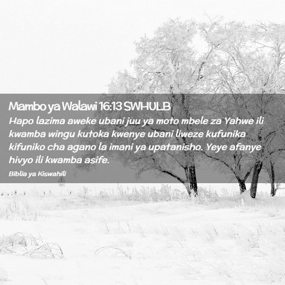 Picture 02 - Mambo ya Walawi 16:13 SWHULB - Hapo lazima aweke ubani juu ya moto mbele za - Bible Verse Picture