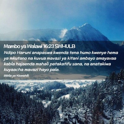 Picture 02 - Mambo ya Walawi 16:23 SWHULB - Ndipo Haruni anapaswa kwenda tena humo kwenye - Bible Verse Picture
