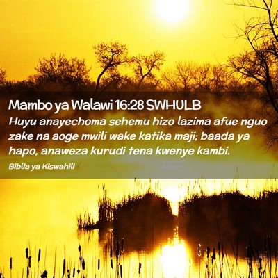 Picture 02 - Mambo ya Walawi 16:28 SWHULB - Huyu anayechoma sehemu hizo lazima afue nguo zake - Bible Verse Picture