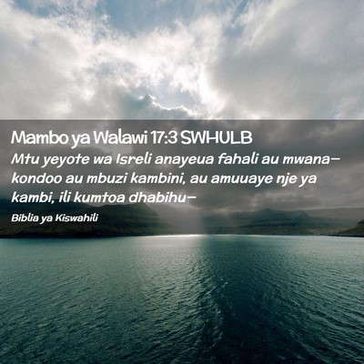Picture 02 - Mambo ya Walawi 17:3 SWHULB - Mtu yeyote wa Isreli anayeua fahali au - Bible Verse Picture