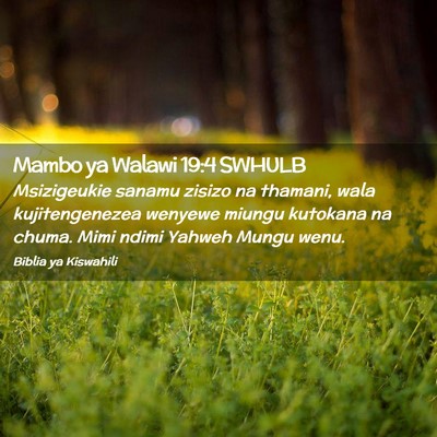 Picture 02 - Mambo ya Walawi 19:4 SWHULB - Msizigeukie sanamu zisizo na thamani, wala - Bible Verse Picture