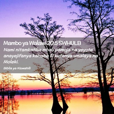 Picture 02 - Mambo ya Walawi 20:5 SWHULB - Nami nitamkatilia mbali pamoja na yeyote - Bible Verse Picture