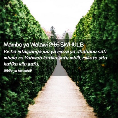 Picture 02 - Mambo ya Walawi 24:6 SWHULB - Kisha mtaipanga juu ya meza ya dhahabu safi mbele - Bible Verse Picture