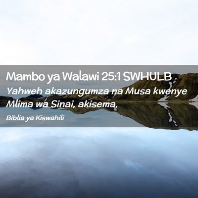 Picture 02 - Mambo ya Walawi 25:1 SWHULB - Yahweh akazungumza na Musa kwenye Mlima wa Sinai, - Bible Verse Picture