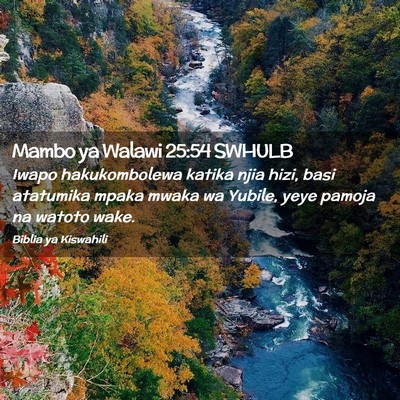 Picture 02 - Mambo ya Walawi 25:54 SWHULB - Iwapo hakukombolewa katika njia hizi, basi - Bible Verse Picture