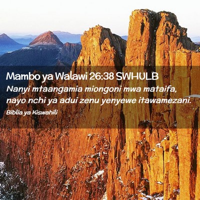Picture 02 - Mambo ya Walawi 26:38 SWHULB - Nanyi mtaangamia miongoni mwa mataifa, nayo nchi - Bible Verse Picture