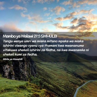 Picture 02 - Mambo ya Walawi 27:5 SWHULB - Tangu wenye umri wa miaka mitano mpaka wa miaka - Bible Verse Picture