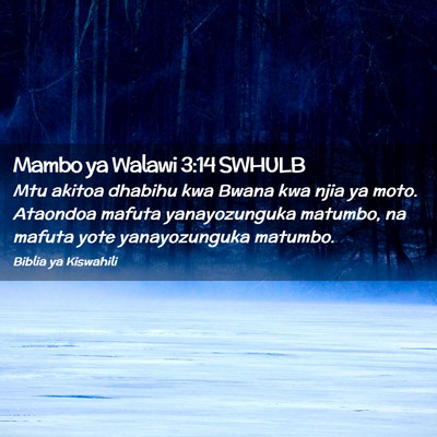 Picture 02 - Mambo ya Walawi 3:14 SWHULB - Mtu akitoa dhabihu kwa Bwana kwa njia ya moto. - Bible Verse Picture