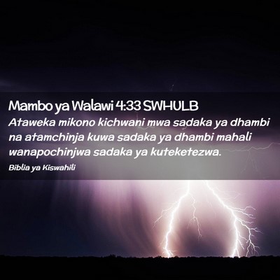 Picture 02 - Mambo ya Walawi 4:33 SWHULB - Ataweka mikono kichwani mwa sadaka ya dhambi na - Bible Verse Picture