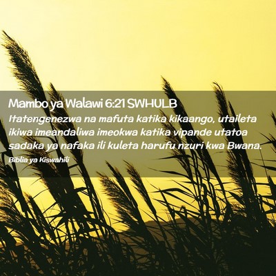 Picture 02 - Mambo ya Walawi 6:21 SWHULB - Itatengenezwa na mafuta katika kikaango, utaileta - Bible Verse Picture