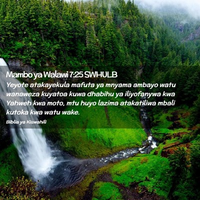 Picture 02 - Mambo ya Walawi 7:25 SWHULB - Yeyote atakayekula mafuta ya mnyama ambayo watu - Bible Verse Picture