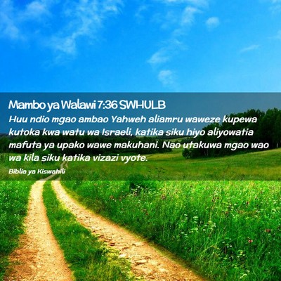 Picture 02 - Mambo ya Walawi 7:36 SWHULB - Huu ndio mgao ambao Yahweh aliamru waweze kupewa - Bible Verse Picture