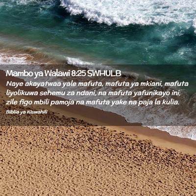 Picture 02 - Mambo ya Walawi 8:25 SWHULB - Naye akayatwaa yale mafuta, mafuta ya mkiani, - Bible Verse Picture