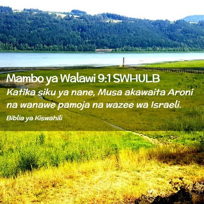 Picture 02 - Mambo ya Walawi 9:1 SWHULB - Katika siku ya nane, Musa akawaita Aroni na - Bible Verse Picture