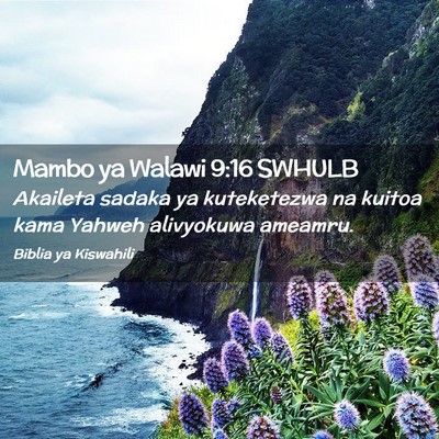 Picture 02 - Mambo ya Walawi 9:16 SWHULB - Akaileta sadaka ya kuteketezwa na kuitoa kama - Bible Verse Picture