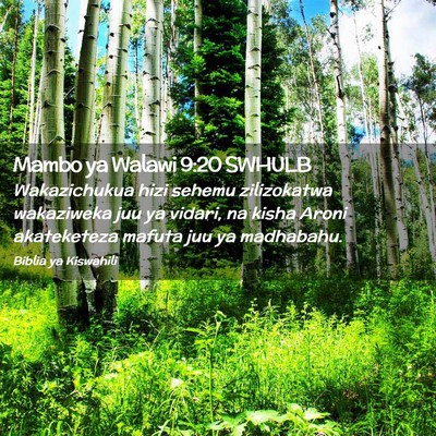 Picture 02 - Mambo ya Walawi 9:20 SWHULB - Wakazichukua hizi sehemu zilizokatwa wakaziweka - Bible Verse Picture