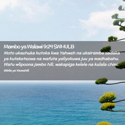 Picture 02 - Mambo ya Walawi 9:24 SWHULB - Moto ukashuka kutoka kwa Yahweh na ukairamba - Bible Verse Picture