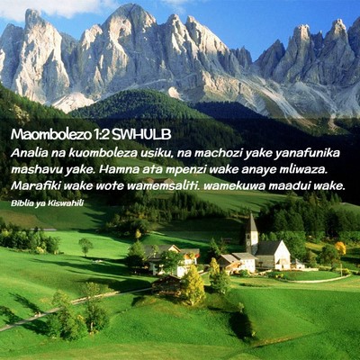 Picture 02 - Maombolezo 1:2 SWHULB - Analia na kuomboleza usiku, na machozi yake - Bible Verse Picture