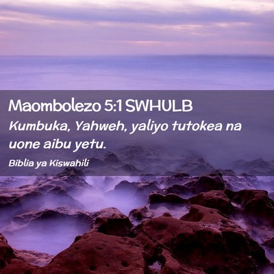 Picture 02 - Maombolezo 5:1 SWHULB - Kumbuka, Yahweh, yaliyo tutokea na uone aibu - Bible Verse Picture