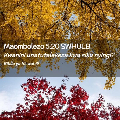 Picture 02 - Maombolezo 5:20 SWHULB - Kwanini unatutelekeza kwa siku - Bible Verse Picture